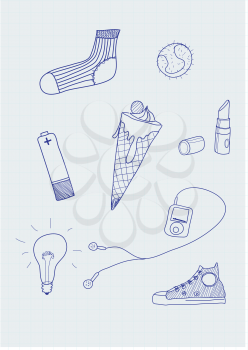 Royalty Free Clipart Image of Hand Drawn Elements