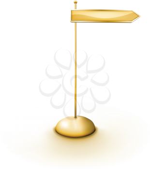 Royalty Free Clipart Image of a Golden Sign