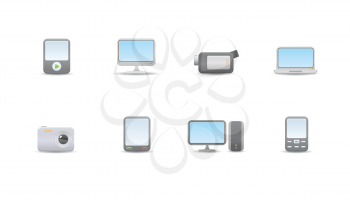 Royalty Free Clipart Image of Media Devices
