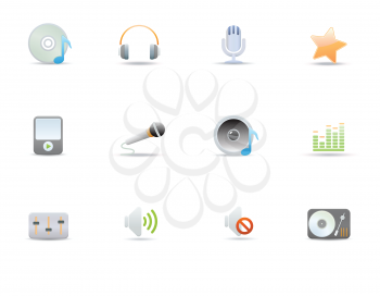 Royalty Free Clipart Image of Digital Music Icons