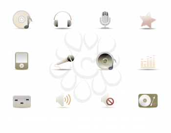 Royalty Free Clipart Image of Digital Music Icons 