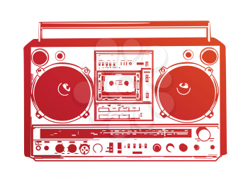 Royalty Free Clipart Image of a Vintage Boombox