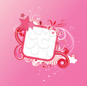 Royalty Free Clipart Image of a Pink Frame