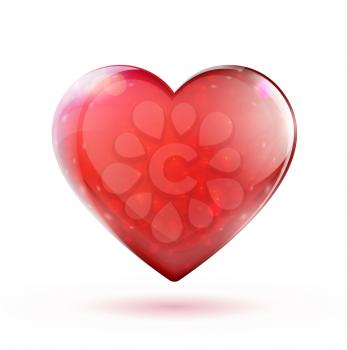 Vector illustration of beautiful red glossy heart shape