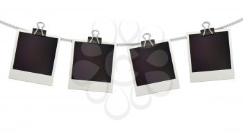 Vector illustration of four blank retro polaroid photo frames over white background