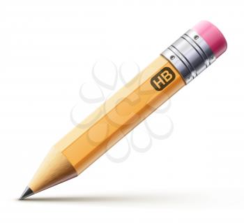 Vector illustration of sharpened detailed pencil isolated on white background