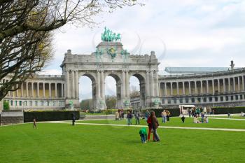 Cinquantennaire Park in Brussels in spring 