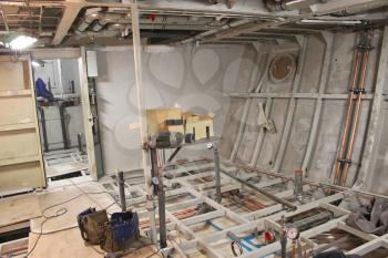 Compartment of the ship under construction