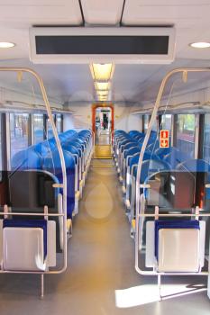 Royalty Free Photo of Rows of Seats in a Train