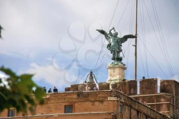 ROME, ITALY - MAY 03, 2014: People in the Castel Sant'Angelo, Rome, Italy