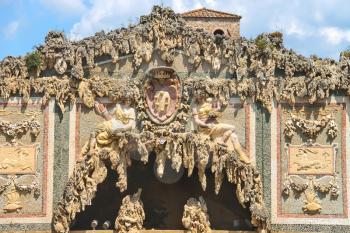 FLORENCE, ITALY - MAY 08, 2014: Fragment  grotto Buontalenti in the Boboli gardens, are one of the most famous works of landscape art of the XVI century.