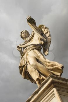 Angel with the Sudarium (Veronicas Veil)  on the bridge of Castel Sant'Angelo, Rome Italy