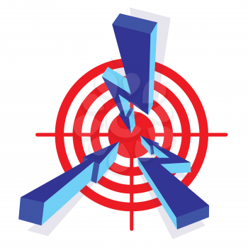 Royalty Free Clipart Image of arrows Pointing to Target