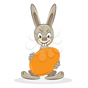 Royalty Free Clipart Image of a Bunny with an Egg