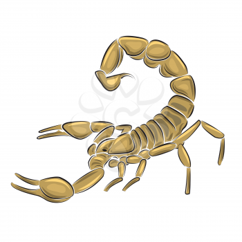 Royalty Free Clipart Image of a Scorpion on White Background