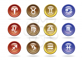 Royalty Free Clipart Image of Zodiac Signs 