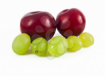 Royalty Free Photo of Plums and Grapes