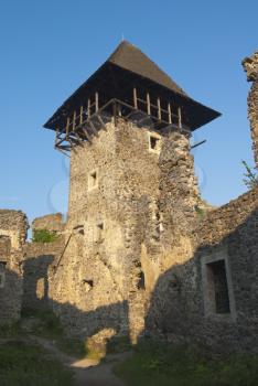Royalty Free Photo of a Tower Ruins of a XIII Century Castle in the Ukraine. 