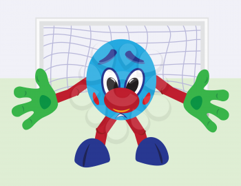 Cartoon football goalpeeper