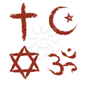 Royalty Free Clipart Image of Religious Symbols