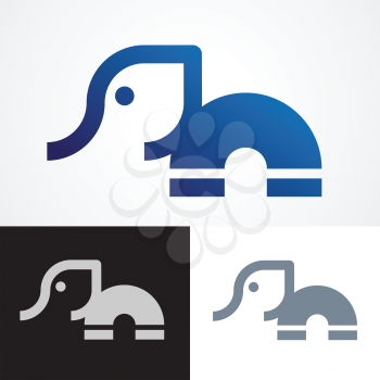 Simplistic Elephant symbol design for logo, emblem, icon or signs.