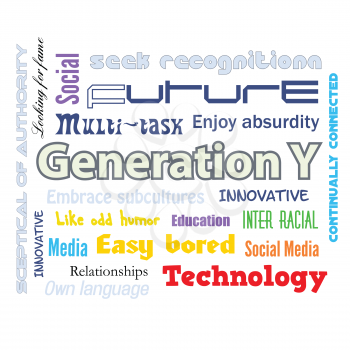 Generation Y infographics vector illustration.