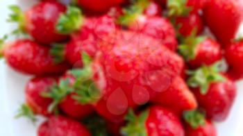 Blurred background fresh ripe red strawberry.