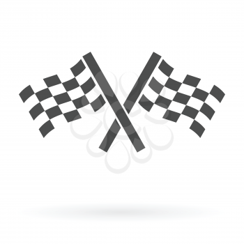 crossed autosport finish flags icon isolated design vector illustration