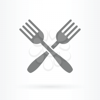 crossed forks icon vector illustration