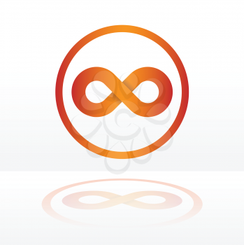 orange infinity symbol vector illustration