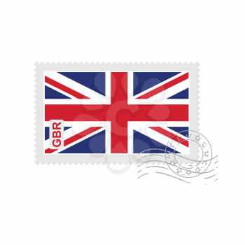 british flag old postage stamp isolated on white vector illustration