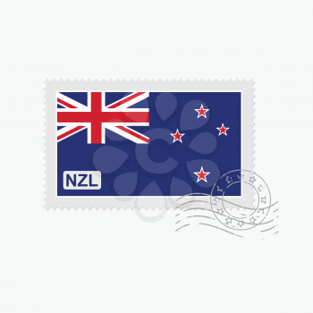 new zealland old postage stamp isolated on white vector illustration