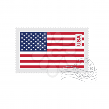 us flag old postage stamp isolated on white vector illustration