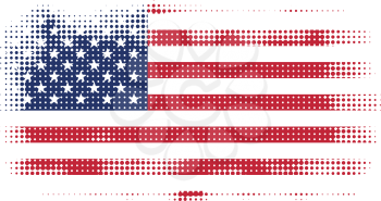 american flag halftone abstract vector illustration