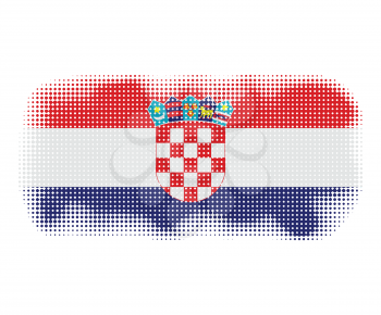 Croatia flag symbol halftone vector background illustration