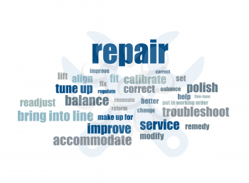 repair related words abstract vector illustration