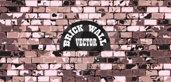 old wall brick vintage background texture vector illustration