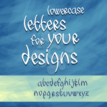 English alphabet letters. Lowercase typeface. Caligraphy font. Vector illustration. Hand drawn lettering.