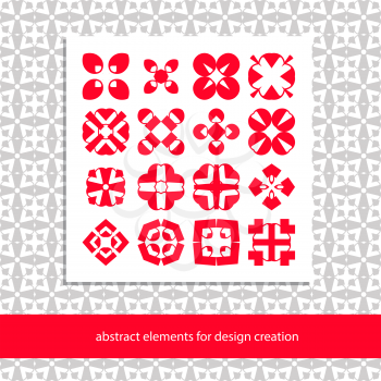 Abstract elements for design ideas.  Basic form templates for background and scrapbook creation. Suits for branding logo or patterns. Stylish creative geometric vector signs.