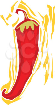 Royalty Free Clipart Image of a Hot Pepper