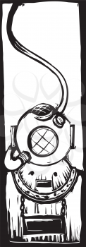 Royalty Free Clipart Image of a Diving Helmet