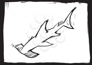 Royalty Free Clipart Image of a Hammerhead Shark