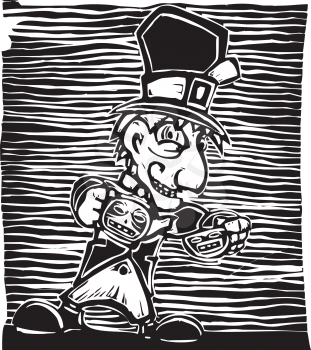 Royalty Free Clipart Image of the Mad Hatter from from Lewis Carroll's Alice in Wonderland