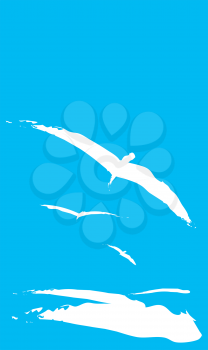 Royalty Free Clipart Image of Seagulls 