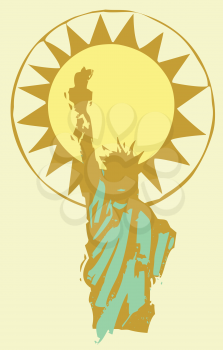 Royalty Free Clipart Image of  the Statue of Liberty 