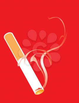 Royalty Free Clipart Image of a Lit Cigarette