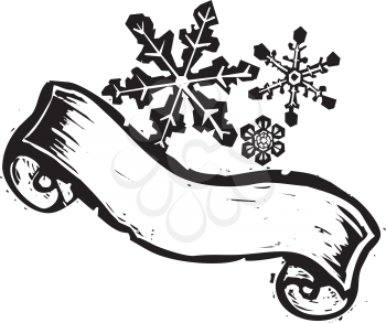 Royalty Free Clipart Image of a Snowflake Banner