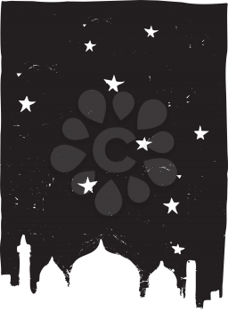 Royalty Free Clipart Image of the Turkish Night Sky