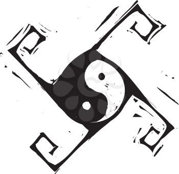 Royalty Free Clipart Image of  a Yin and Yang Symbol