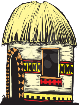 Royalty Free Clipart Image of an African Hut